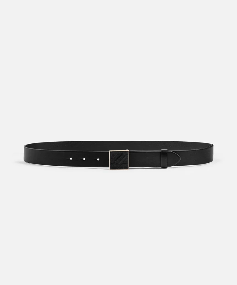 ابيكول Monogram Buckle Leather-Effect Belt
